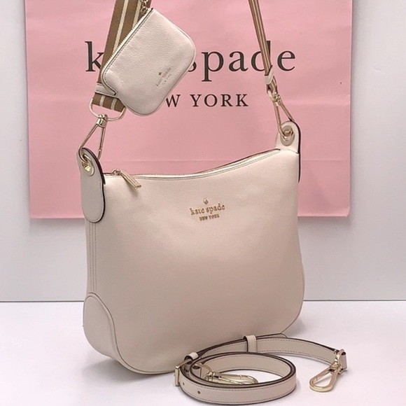 New Kate Spade Rosie Large Crossbody Pebbled Leather Parchment - Picture 9 of 16